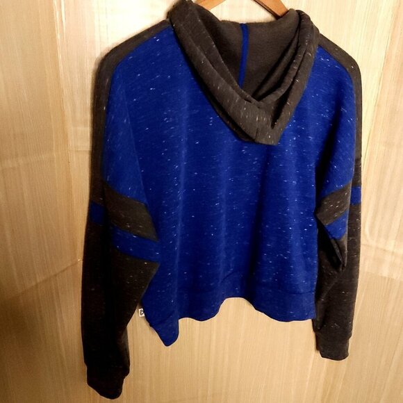 Colosseum New University Of Kansas Blue Grey Heathered Cropped Sweatshirt - Picture 4 of 11